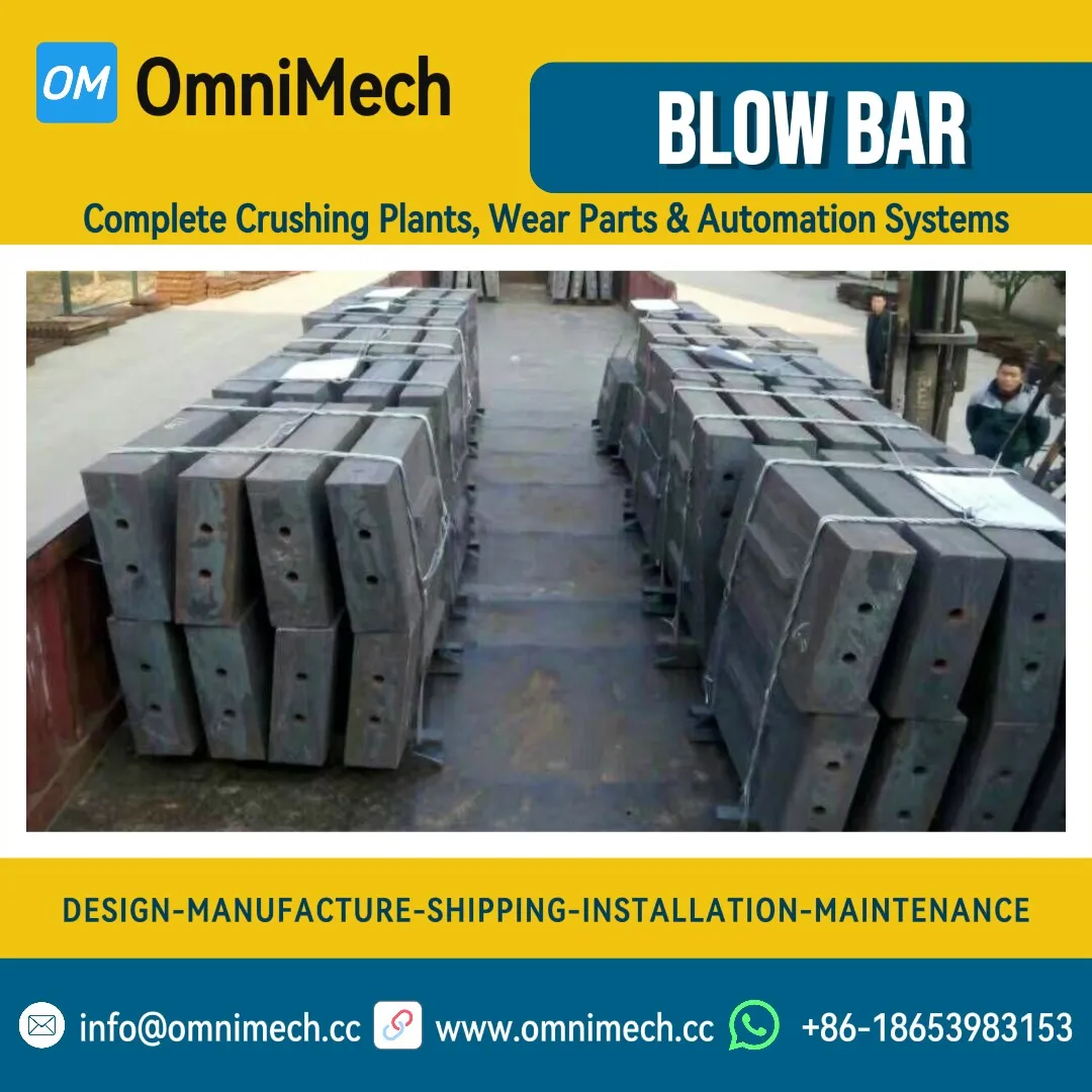 High-chrome Cr26 blow bars packed for shipping